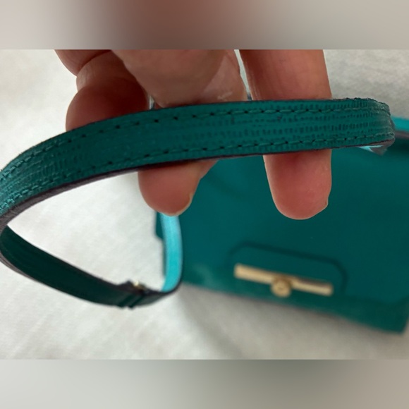 FURLA TEAL LEATHER & SUEDE SHOULDER/CROSSBODY FLAP BAG EUC - Picture 6 of 15